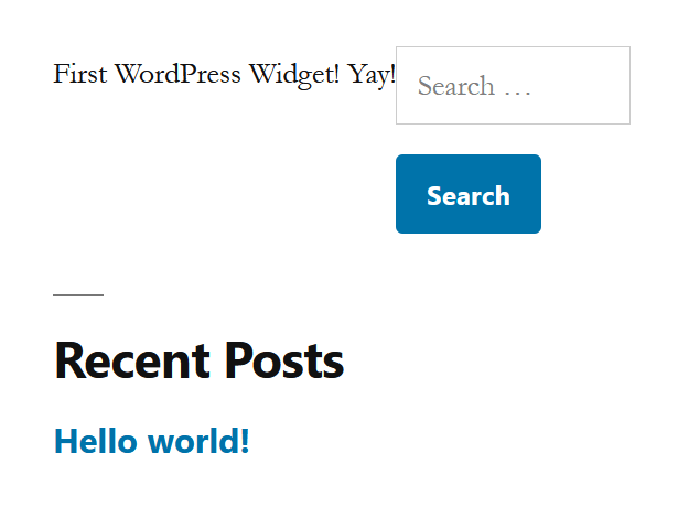 First WordPress Widget - front end
