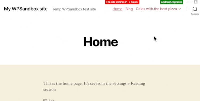 WordPress link to section of page in action.