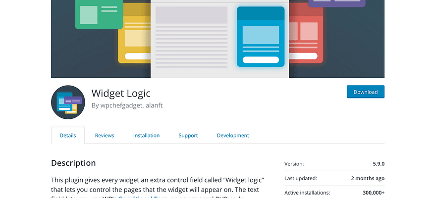 screenshot of the Widget Logic plugin