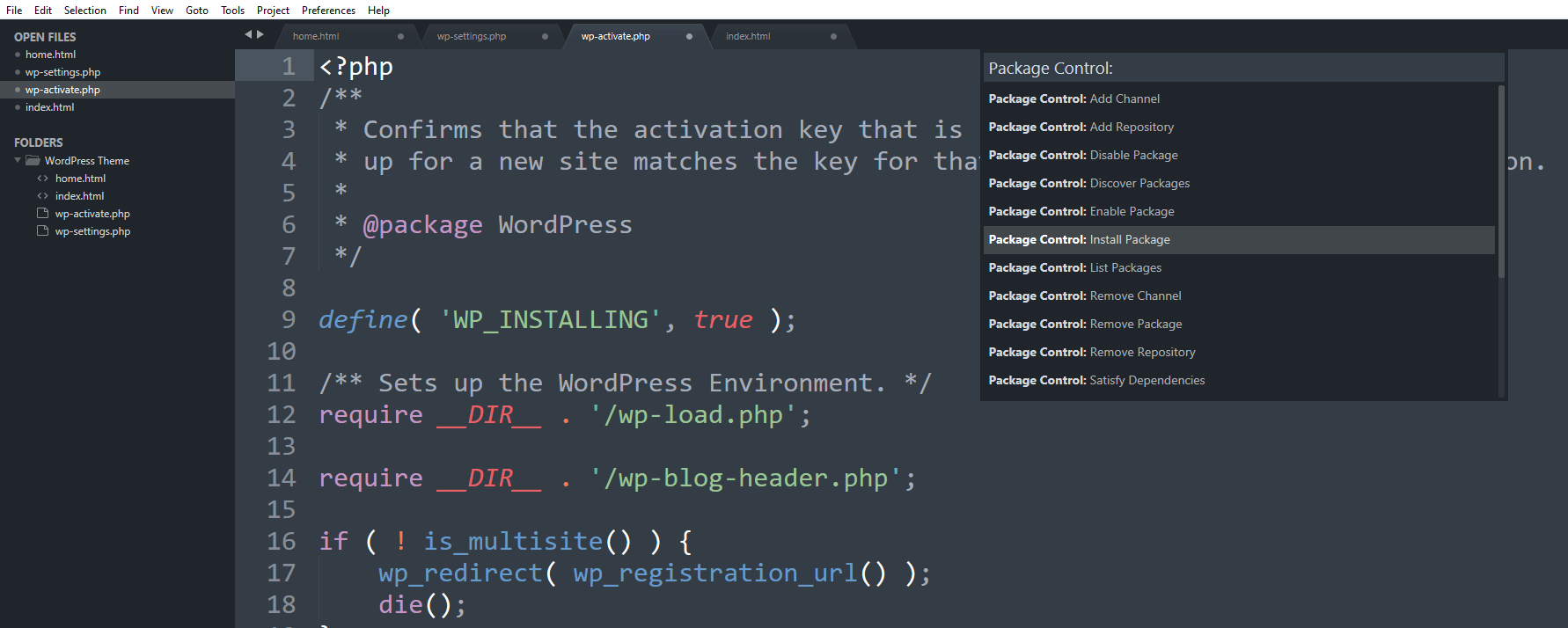 Package Control in Sublime Text