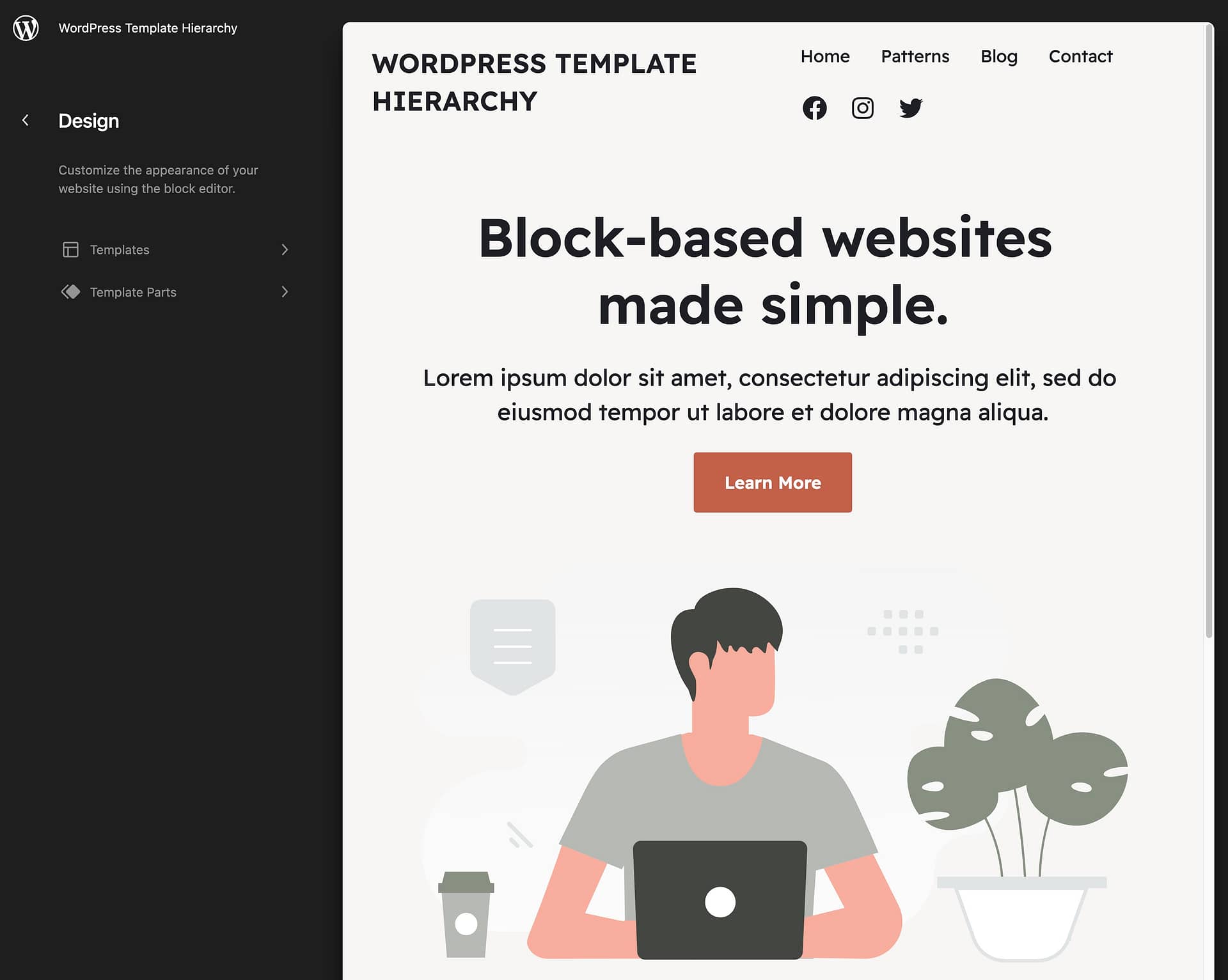 The WordPress Site Editor templates.